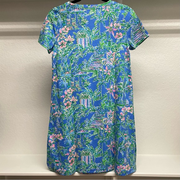 NWT Lilly Pulitzer Cody T-shirt Dress Sz XS Boca Blue Beneath The Bougainvillea - Picture 3 of 8